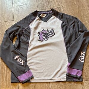 Fox Performance V-Neck Jersey in Black, White, and Purple